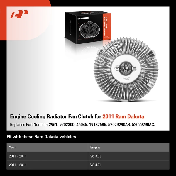 Engine Cooling Radiator Fan Clutch for 2011 Ram Dakota