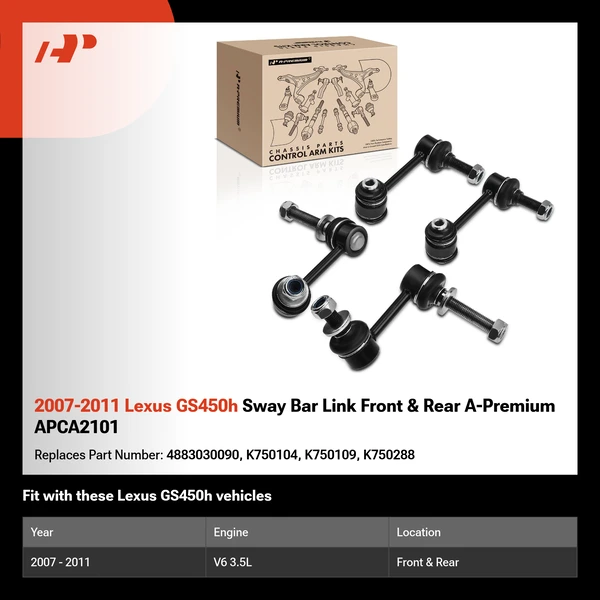 2007-2011 Lexus GS450h Sway Bar Link Front & Rear A-Premium APCA2101