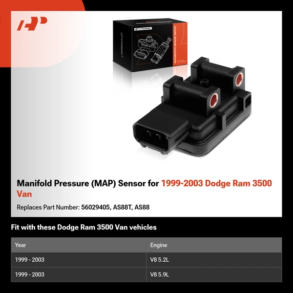 Manifold Pressure (MAP) Sensor for 1999-2003 Dodge Ram 3500 Van