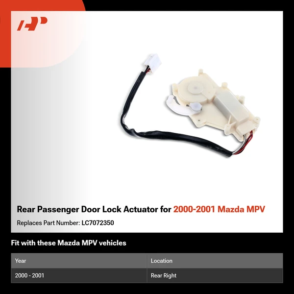 Rear Passenger Door Lock Actuator for 2000-2001 Mazda MPV