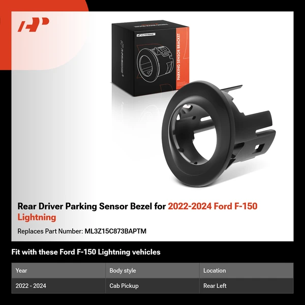 Rear Driver Parking Sensor Bezel for 2022-2024 Ford F-150 Lightning