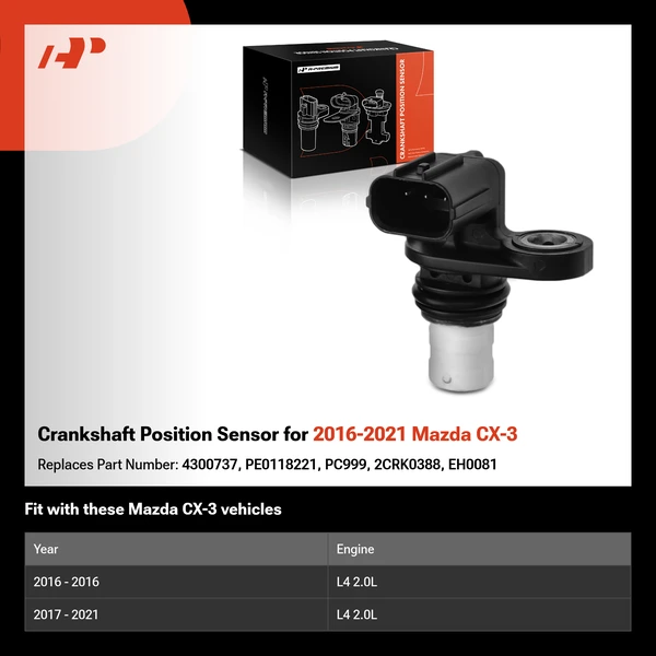 Crankshaft Position Sensor for 2016-2021 Mazda CX-3