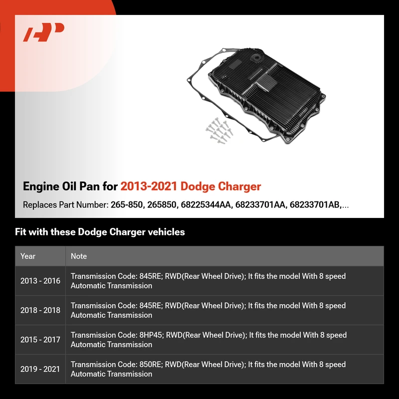 Transmission Oil Pan for 2013-2021 Dodge Charger