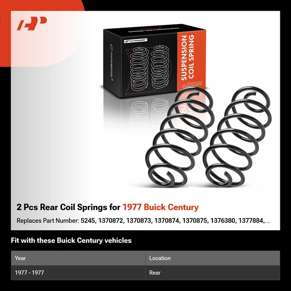 2 Pcs Rear Coil Springs for 1977 Buick Century