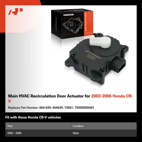 Main HVAC Recirculation Door Actuator for 2002-2006 Honda CR-V