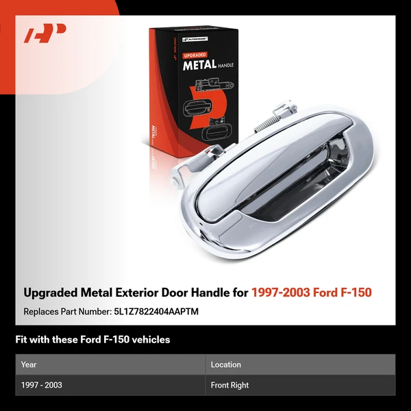 Upgraded Metal Exterior Door Handle for 1997-2003 Ford F-150