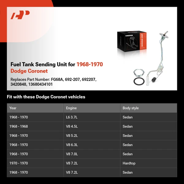 Fuel Tank Sending Unit for 1968-1970 Dodge Coronet