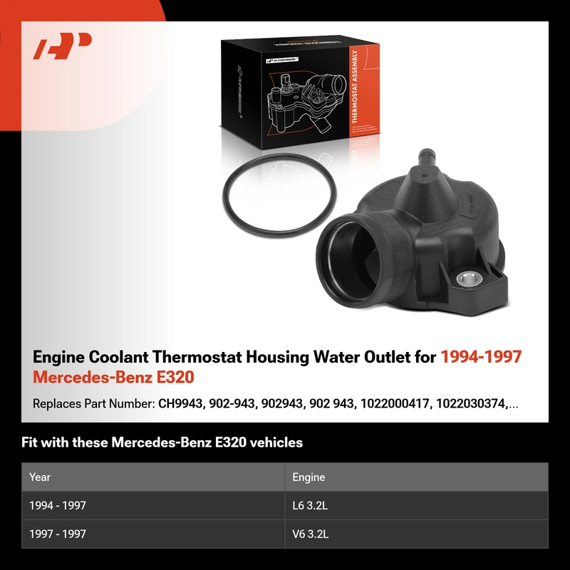 Engine Coolant Thermostat Housing Water Outlet for 1994-1997 Mercedes-Benz E320