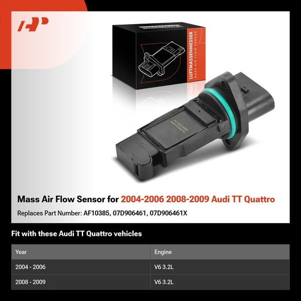 Mass Air Flow Sensor for 2004-2006 2008-2009 Audi TT Quattro