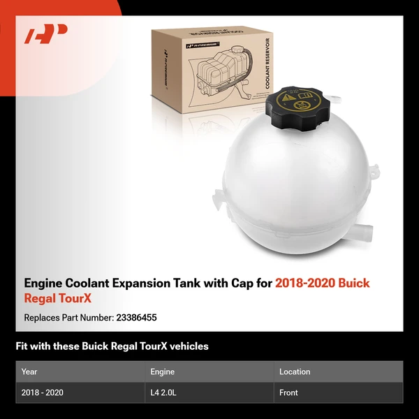 Engine Coolant Expansion Tank with Cap for 2018-2020 Buick Regal TourX