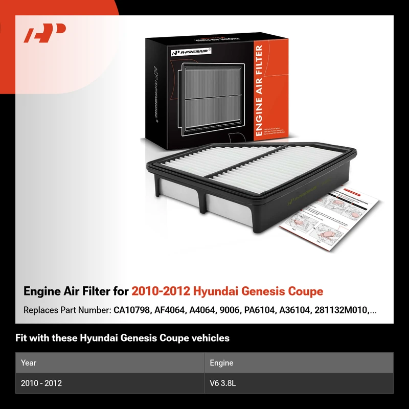 Engine Air Filter for 2010-2012 Hyundai Genesis Coupe