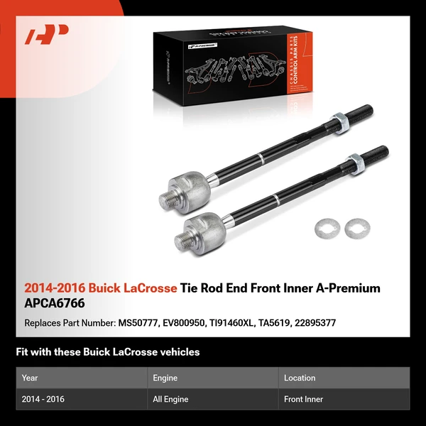 2014-2016 Buick LaCrosse Tie Rod End Front Inner A-Premium APCA6766