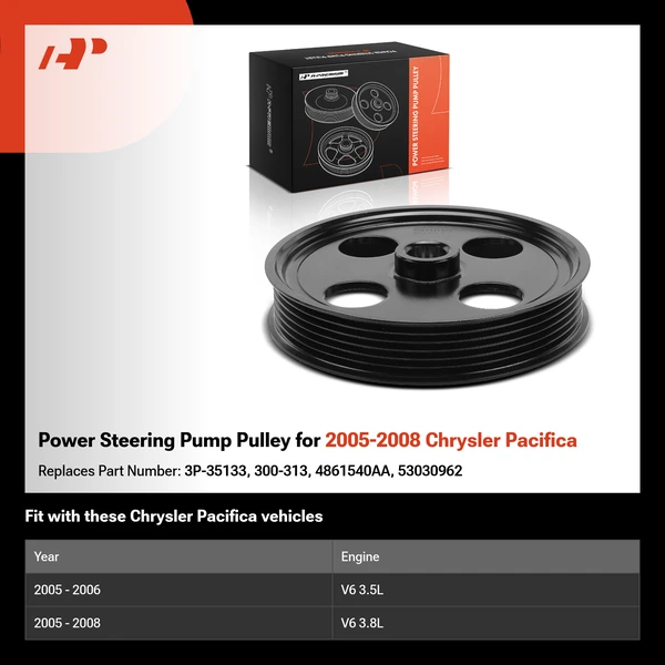 Power Steering Pump Pulley for 2005-2008 Chrysler Pacifica