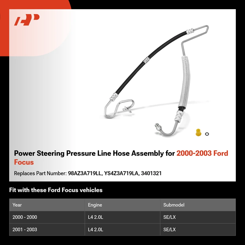 Power Steering Pressure Line Hose Assembly for 2000-2003 Ford Focus