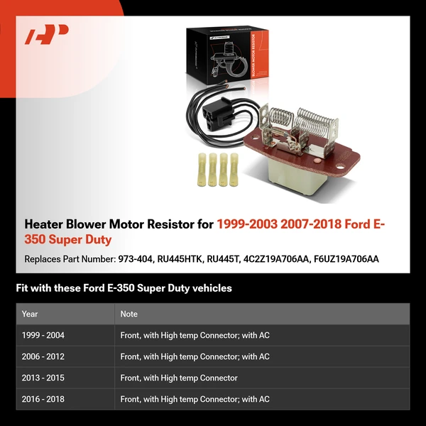 Heater Blower Motor Resistor for 1999-2003 2007-2018 Ford E-350 Super Duty