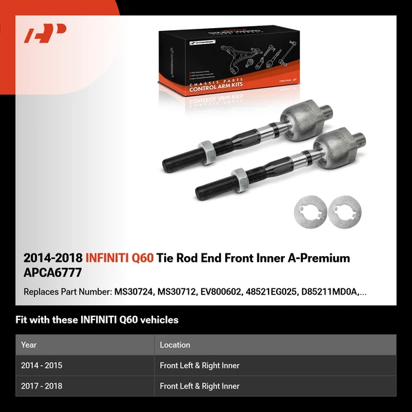 2014-2018 INFINITI Q60 Tie Rod End Front Inner A-Premium APCA6777