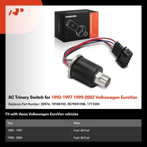 AC Trinary Switch for 1992-1997 1999-2003 Volkswagen EuroVan