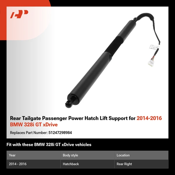 Rear Tailgate Passenger Power Hatch Lift Support for 2014-2016 BMW 328i GT xDrive