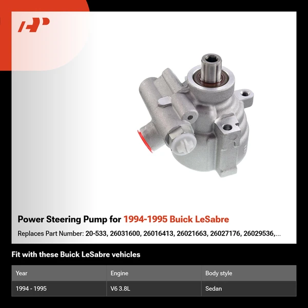 Power Steering Pump for 1994-1995 Buick LeSabre