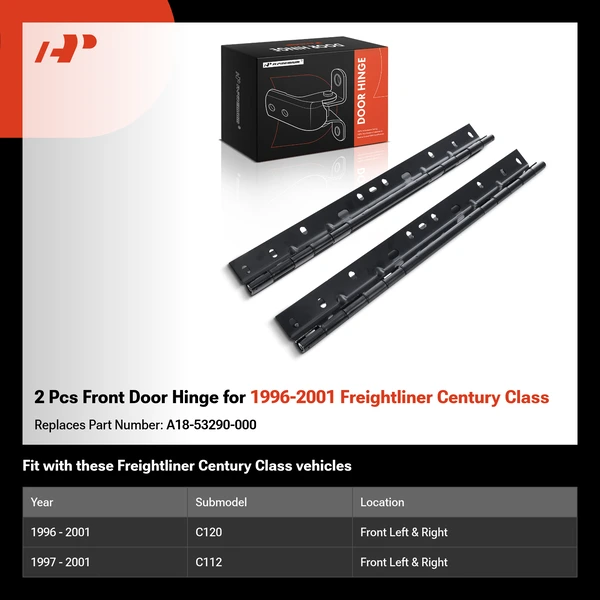 2 Pcs Front Door Hinge for 1996-2001 Freightliner Century Class