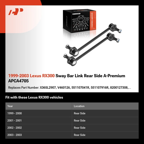 1999-2003 Lexus RX300 Sway Bar Link Rear Side A-Premium APCA4705