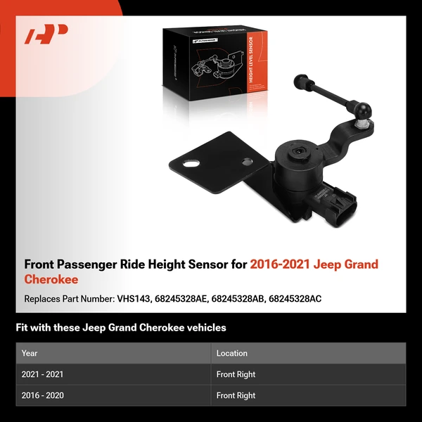Front Passenger Ride Height Sensor for 2016-2021 Jeep Grand Cherokee