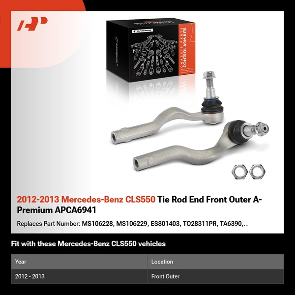 2012-2013 Mercedes-Benz CLS550 Tie Rod End Front Outer A-Premium APCA6941