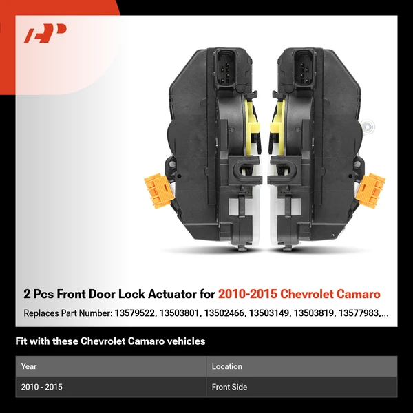2 Pcs Front Door Lock Actuator for 2010-2015 Chevrolet Camaro