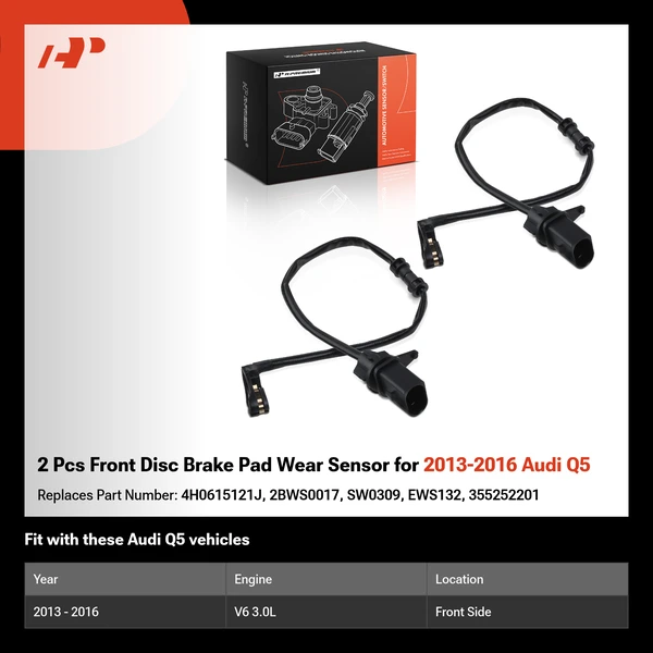 2 Pcs Front Disc Brake Pad Wear Sensor for 2013-2016 Audi Q5