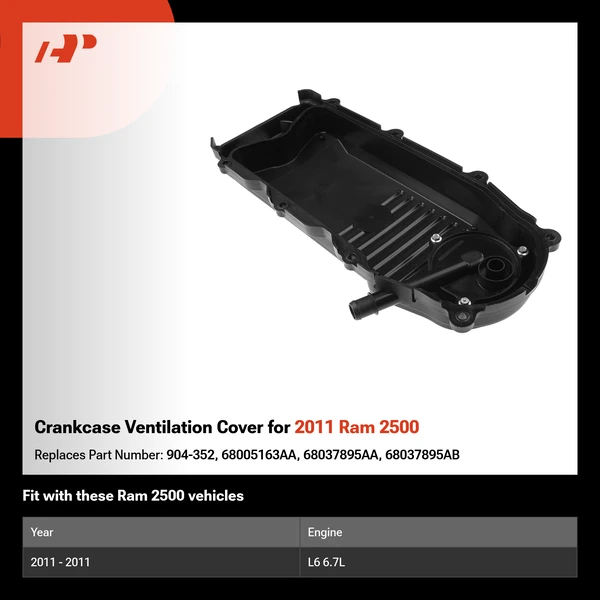 Crankcase Ventilation Cover for 2011 Ram 2500