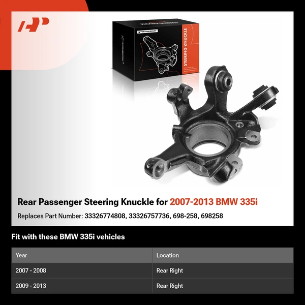 Rear Passenger Steering Knuckle for 2007-2013 BMW 335i