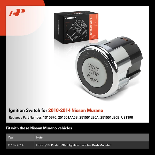 Ignition Switch for 2010-2014 Nissan Murano