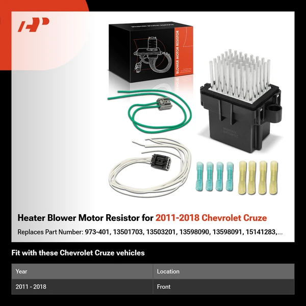 Heater Blower Motor Resistor for 2011-2018 Chevrolet Cruze