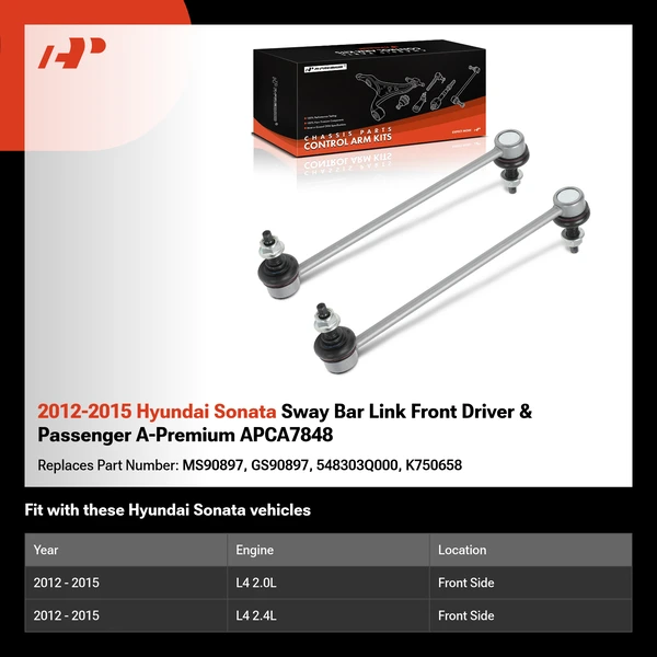 2012-2015 Hyundai Sonata Sway Bar Link Front Driver & Passenger A-Premium APCA7848