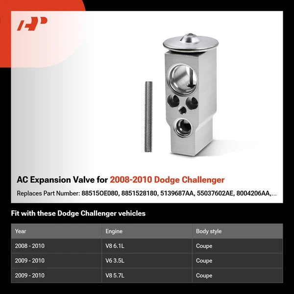 AC Expansion Valve for 2008-2010 Dodge Challenger