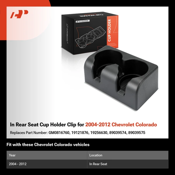 In Rear Seat Cup Holder Clip for 2004-2012 Chevrolet Colorado