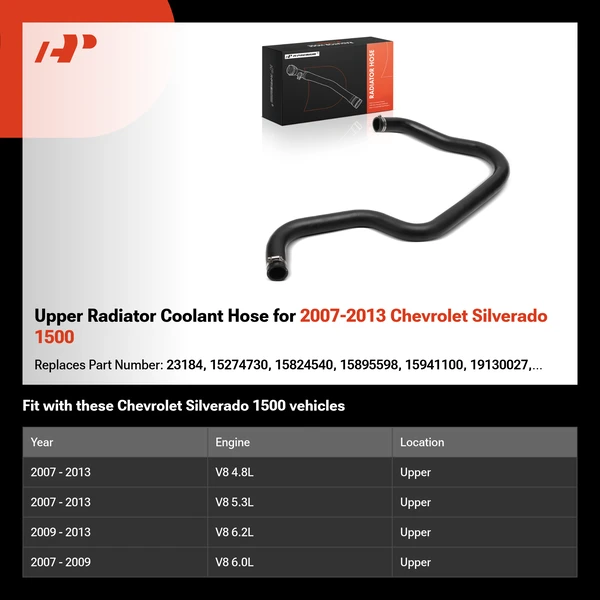 Upper Radiator Coolant Hose for 2007-2013 Chevrolet Silverado 1500