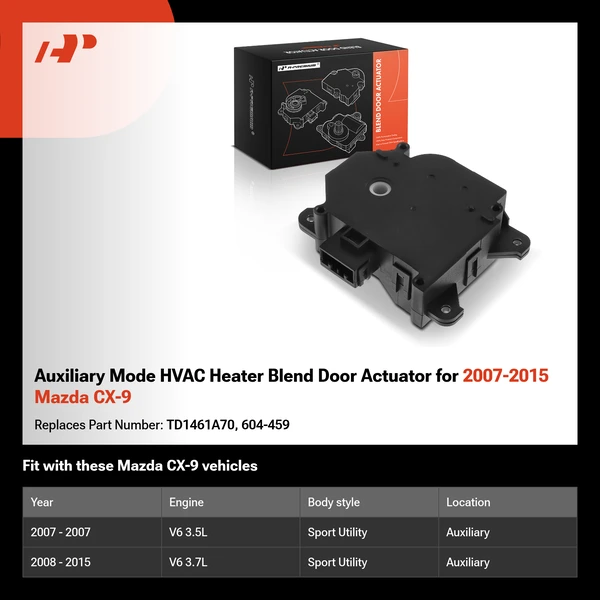 Auxiliary Mode HVAC Heater Blend Door Actuator for 2007-2015 Mazda CX-9