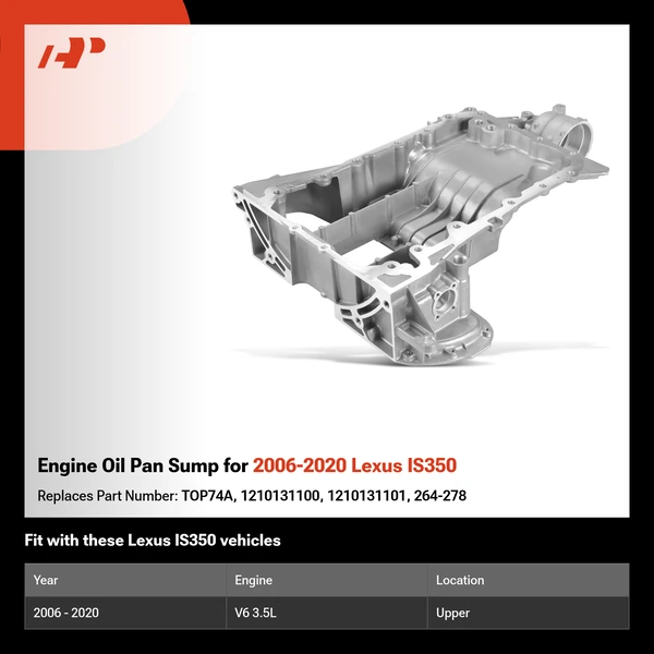 Engine Oil Pan Sump for 2006-2020 Lexus IS350