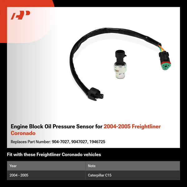 Engine Block Oil Pressure Sensor for 2004-2005 Freightliner Coronado