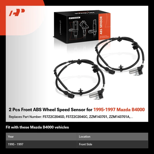 2 Pcs Front ABS Wheel Speed Sensor for 1995-1997 Mazda B4000