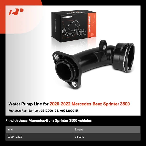 Water Pump Line for 2020-2022 Mercedes-Benz Sprinter 3500