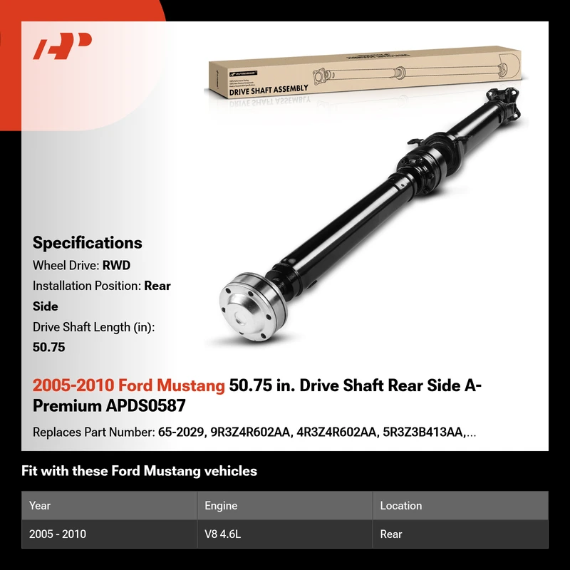 2005-2010 Ford Mustang 50.75 in. Drive Shaft Rear Side A-Premium APDS0587