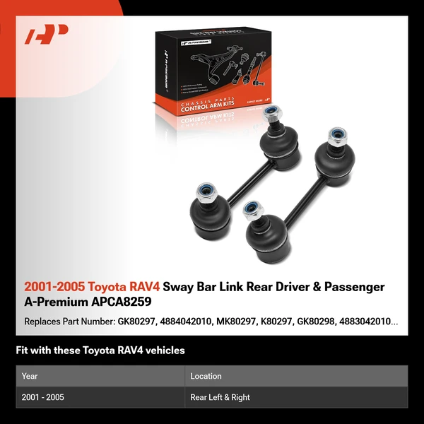 2001-2005 Toyota RAV4 Sway Bar Link Rear Driver & Passenger A-Premium APCA8259