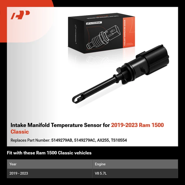 Intake Manifold Temperature Sensor for 2019-2023 Ram 1500 Classic