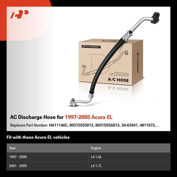 AC Discharge Hose for 1997-2005 Acura EL