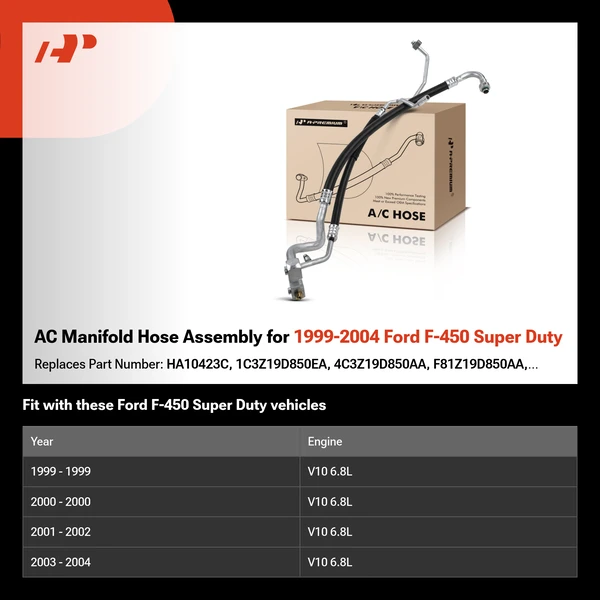 AC Manifold Hose Assembly for 1999-2004 Ford F-450 Super Duty