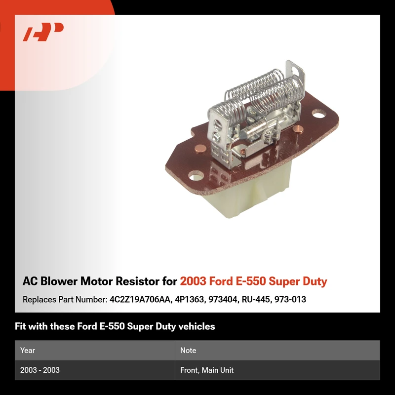 AC Blower Motor Resistor for 2003 Ford E-550 Super Duty