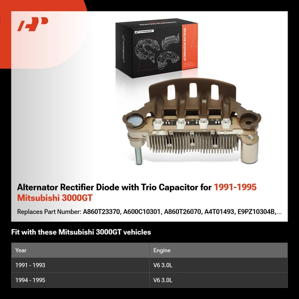 Alternator Rectifier Diode with Trio Capacitor for 1991-1995 Mitsubishi 3000GT