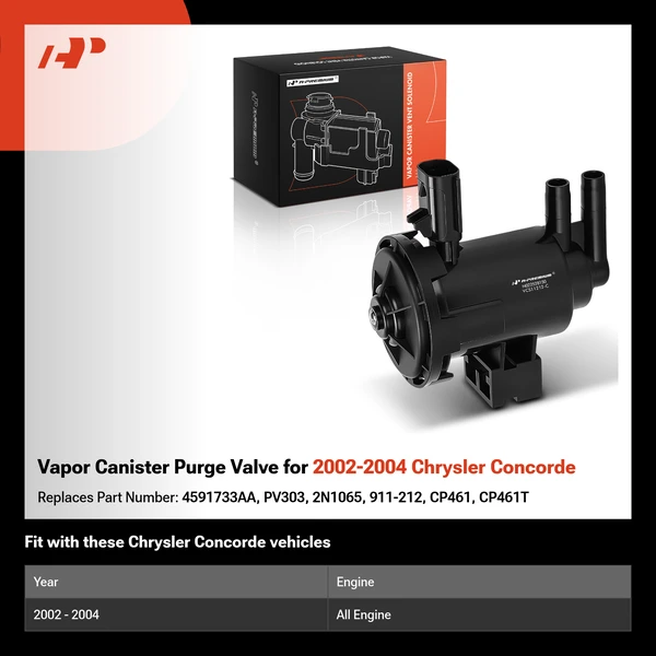 Vapor Canister Purge Valve for 2002-2004 Chrysler Concorde